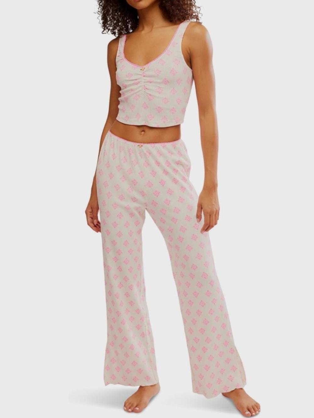 Free People • Fresh in Love Lounge Set in Color Snow Combo